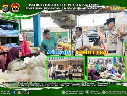 Patroli Antisipasi Panic Buying, Polsek Kateman Pastikan Stok Sembako Aman di Pasar Sungai Guntung