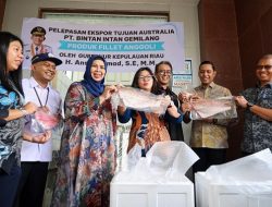 Hj Dewi Kumalasari Melepas Ekspor Fillet Ikan Anggoli Produk PT Bintan Intan Gemilang ke Australia