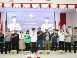 Amsakar-Li Claudia Hadiri Halalbihalal Polda Kepri, Ajak Driver Online dan Buruh Jaga Stabilitas Batam