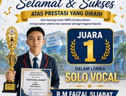 Faisal Sijabat Bersinar, SMPS Cendana Batam Raih Juara 1 Solo Vokal PORSENI 2026