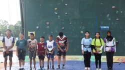 Atlet Muda Batam Unjuk Kemampuan di Seleksi O2SN Panjat Tebing