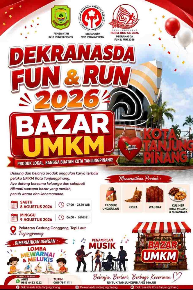 
					Dekranasda Tanjungpinang Padukan Seni dan Sport Tourism, Ribuan Peserta Siap Semarakkan Fun & Run 2026
