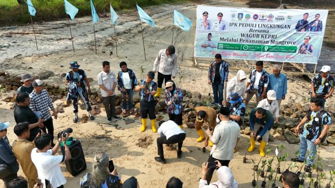
					Wakil Gubernur Kepri Nyanyang Haris Pratamura terjun langsung dalam aksi nyata peduli lingkungan digelar Ikatan Pemuda Karya (IPK) Kepri dan IPK Batam di Pantai Vio Vio, Jembatan 5 Barelang, Selasa (8/9/2026). 