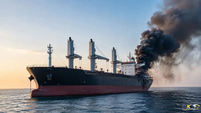 
					Tabrak Ranjau Supertanker Meledak di Selat Hormuz, Kapal LPG NV Sunshine Ikut Terbakar